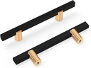 Goldenwarm 30 Pack Cabinet Handles Black and Gold Cabinet Pulls 3 Inch Matte Black Cabinet Pulls Light Gold Drawer Pulls Square Cabinet Pulls Aluminum Alloy Black Cabinet Hardware