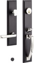 479129 Aurick Left Handed Solid Brass Keyed Entry Door Lever Set with 2-3/4" Backset