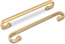 Homdiy Brass Cabinet Pulls Zinc Alloy Gold Cabinet Handles 5 Inch Hole Center Drawer Drawesr Pulls and Knobs for Kitchen Hardware（20 Pack）