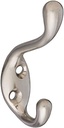 National Hardware N331-009 2.35" X 1.58" X 3.30" Satin Nickel Heavy Duty Coat/Hat Hook