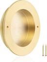 QOGRISUN 4 Pack Solid Brass Closet Door Finger Pull 2-1/8", Sliding Closet Door Hardware, Perfect for Cabinet Door, Pocket Door, Sliding Door, Bi-Pass Door