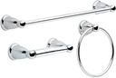 Franklin Brass Kinla (3-Pack) Bathroom Set Polished Chrome 24" Towel Bar Racks,Toilet Paper Holder, Hand Towel Holder | Bathroom Accessory Set Towel Holder Hardware Set KIN3PC-PC