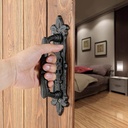 2 Packs Heavy Duty 8.9" Barn Door Handles,Black Cast Iron Rustic Vintage Gate Fence Outdoor Garage Closet Drawer Cabinet Handles