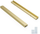 3745-F Cabinet Drawer Closet Door Handles (8"/200MM Overall Length, 8 Pack, Gold)