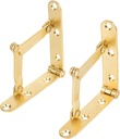 Brass Plated Drop Front Desk Hinge | Pack of 2 | 180 Degree Opening | Slant Top Desk Lid Hinges | UA-250-HPB