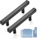 Ravinte 30 Pack Black Cabinet Pulls 3Inch Matte Black Cabinet Handles Kitchen Pulls for Cabinets with Drill Mounting Template 5In Overall Length