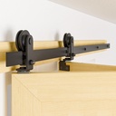 36" Bifold Barn Door Hardware Kit,3Ft Heavy Duty Track Roller Kit Top Mounted for 2 Doors,Max Door Width 16",Smoothly and Quietly,Easy to Install,No Door Panel,Black