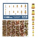 OCR 1100Pcs Carbon Steel Rivet Nut Assortment Set Flat Head Thread Rivet Insert Nut, Metric Sizes M3, M4, M5, M6, M8, M10, M12