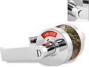 VIZILOK ADA Compliant, Single Egress Indicator Privacy Lock C5FP-L Durable ANSI Grade 2 Comp Commercial Lefthanded Non Reversible In-Use or Vacant Push Button Lever - Polished Chrome