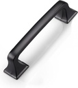 KNOBWELL 15 Pack 3-3/4 Inch Matte Black Kitchen Cabinet Handles Drawer Handles, Modern Dresser Drawer Pulls Cupboard Handles, Square Kitchen Hardware