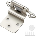 50 Pack 3/8 Inch Insert Kitchen Cabinet Hinges Kitchen Cabinet Door Hinges Satin Nickel Self Closing Cabinet Hinges for Kitchen Cabinets Semi-Concealed Cupboard Hinges Face Mount Cabinet Hardware