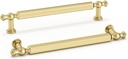 Haliwu 10 Pack/Brushed Gold Cabinet Pulls, Kitchen Cabinet Handles Gold Drawer Pulls Dresser Handles, 5 Inch(128Mm) Hole Center Handles Zinc Alloy Gold Pulls Hardware