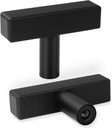30 Pack Square Cabinet Knobs Matte Black Drawer Knobs 2" Length, Single Hole Kitchen Knobs for Cabinet Pulls, Stainless Steel Cabinet Handles for Bedroom Bathroom Office