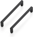 Ravinte Matte Black Slim Cabinet Handles 5 Inch Hole Center Drawer Pulls Kitchen Drawer Handles Square Hardware Cupboard Pulls, 30 Pack