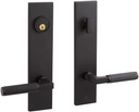 455564 Satcher Solid Brass Keyed Entry Door Knob Set with 2-3/8" Backset