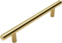 10 Pack - Cosmas 305-160BB Brushed Brass Cabinet Hardware Euro Style Bar Handle Pull - 6-5/16" Inch (160Mm) Hole Centers, 8-11/16" Overall Length