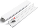 5 Pack 8 Inch Self Adhesive Drawer Handle Stick on Handles Bright White Adhesive Kitchen Cabinet Handles Drawer Edge Pulls for Cabinets Concealed Handles Cabinet Finger Seam Handles Flat Pull