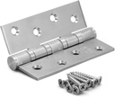 YAGU 3 Pack 4'' Door Hinges Brushed Satin Nickel 4 X 3 Inch - Square Corners Stainless Steel Heavy Duty Ball Bearing Hinges for Interior Doors Hardware