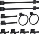 LKKL Bathroom Accessories Set 10 Piece, 24 Inch Black Towel Bar+Towel Ring+Toilet Paper Holder+ Robe Towel Hook SUS304 Stainless Steel Bathroon Hardware Set