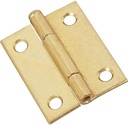 National Mfg N141-879 2-Pack 2-Inch Dull Brass Narrow Light-Duty Hinges - Quantity 5