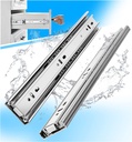YENUO Stainless Steel Full Extension Drawer Slides Side Mount 10 12 14 16 18 20 22 24 Inch Ball Bearing Metal Rails Track Guide Glides Runners Heavy Duty 100 Lb 1/5/10 Pair (1 Pair, 16 Inch)