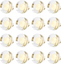 Bokwin 16 Pcs Gold Crystal Knobs,Glass Brass Crystal Door Knob,Geometric Drawer Knobs Pull Handle for Cabinet Dresser Furniture Cupboard Wardrobe Hardware(Round)