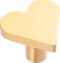 8 Pack Heart Shape Drawer Pulls Solid Brass Stylish Kitchen Cabinet Modern Brushed Gold Dresser Knobs Door Window Pull Handles Cabinet Hardware for Cupboard Pulls with Screws