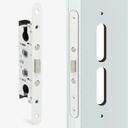 2 Point Bolt Mortise Lock Replacement Fits for Pella Storm Doors ONLY, 2-1/2" Handle PZ, 7/8" Backset, 7-1/4" Faceplate Screw Hole Centers, Bolts Spaced at 2-1/2", Non-Handed, White