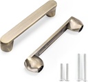 10 Pack Brushed Antique Brass Cabinet Pulls for Kitchen 3-3/4" (96Mm) Hole Centers Solid Cabinets Handles Hardware for Bathroom Cupboard and Drawers Door Hardware 3-3/4 Inch