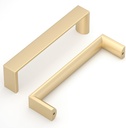 Homdiy 10 Pack Cabinet Handles Brushed Brass Cabinet Pulls 5 Inch(128Mm) Hole Center Square Kitchen Cabinet Pulls Drawer Handles for Dresser Cupboard Living Room