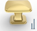 10 Pack Kitchen Cabinet Knobs Gold Dresser Knobs Brushed Brass Drawer Knobs Square Kitchen Cabinet Hardware Knobs for Dresser Drawers