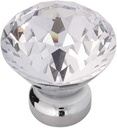 Hickory Hardware Crystal Palace Collection Cabinet Knobs, Kitchen Handles for Cabinets and Drawers and Bathroom Hardware, 1-1/4 Inch Diameter, Glass with Chrome, (Pack of 10)
