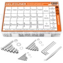 1500 Pieces M2 M3 M4, 304 Stainless Steel Button Head Socket Cap Metric Screws Bolts Washers Nuts Hardware Assortment Kit with Hex Wrenches