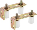 Skelang Slide Gate Guide Roller with L Post Bracket, Adjustable Dual Nylon Rollers Gate Assembly Support for Sliding Rolling Gates 2-5/16" Max Capacity, Pack of 2