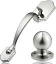 Elemake Front Door Handle - Exterior Door Handle No Lock, Heavy Duty Interior Door Handle Set with Knob and Reversible Lever, Brushed Nickel Finish Entry Handleset