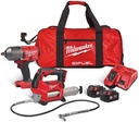 M18 FPP2AI-502B 18V Impact Wrench/Grease Gun Twin Pack with 2 X 5.0Ah Batteries, Charger in Bag