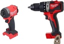 2953-20 18V Lithium-Ion Brushless Cordless 1/4'' Hex Impact Driver (Bare Tool), Red & M18 BLPD2 18V Li-Ion M18 Heavy Duty Hammer Combi Drill - Body Only, Red