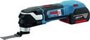 GOP 18 V-28 Cordless Multi-Cutter with 2 X 18 V 5 Ah Lithium-Ion Batteries and 16 Accessories, L-Boxx - Black/Blue