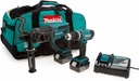 DLX2025T 18V Li-Ion LXT 2 Piece Kit Comprising DHR202Z and DHP453Z Complete with 2 X 5.0 Ah Batteries and Charger Supplied in a LXT Heavy Duty Tool Bag Blue/Black