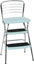 COSCO Stylaire Retro Chair + Step Stool with Flip-Up Seat, Teal