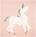 SAFAVIEH Carousel Kids Collection 8' Square Pink/Ivory CRK163P Unicorn Non-Shedding Nursery Playroom Area Rug