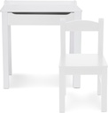 Melissa & Doug Wooden Child'S Lift-Top Desk & Chair - White Play Desk and Chair Set for Toddlers and Kids Ages 3+