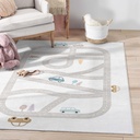 Well Woven Playful Roads Grey 5' X 7' Kids Road Rug Traffic Playmat