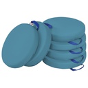 Ecr4Kids Softzone Floor Cushions, Round, Flexible Seating, Turquoise, 6-Piece