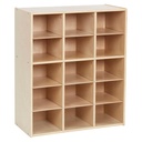 Ecr4Kids Streamline 15 Cubby Tray Storage Cabinet, 5X3, Classroom Furniture, Natural
