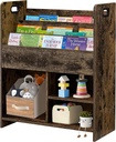 VECELO Kids Bookshelf, Stylish Wooden Display Stand with Easy Moveable Handles, Storage Cabinet Organize Children'S Toys and Books in Playrooms, Homes, Schools, and Kindergartens, Elegant Brown Design