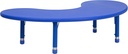 Flash Furniture Half-Moon Adjustable Height Preschool Activity Table for School/Home, Plastic Classroom Activity Table for Kids, 35''W X 65''D, Blue