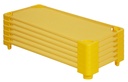 Ecr4Kids Stackable Kiddie Cot, Standard Size, Classroom Furniture, Yellow, 6-Pack