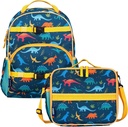 Wildkin ECO Rpet Next Gen 15-Inch Backpack and Lunch Box Bundle: Ideal School & Travel Set for Your Little One - Jurassic Dinosaurs