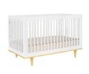 Davinci Marley 3-In-1 Convertible Crib in White Finish and Natural Legs, Greenguard Gold Certified